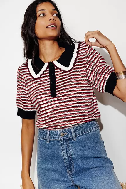 Sweter w stylu polo