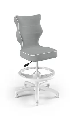 , Petit, krzesło dziecięce z podnóżkiem, wzrost 133-159 cm, szare