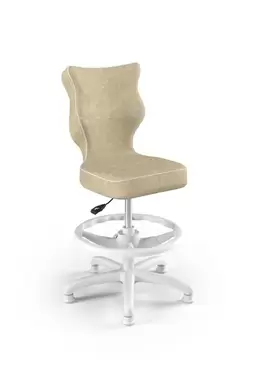 , Petit, krzesło dziecięce z podnóżkiem, wzrost 119-142 cm, beżowe