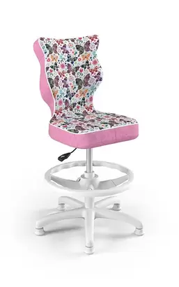 , Petit, krzesło dziecięce z podnóżkiem, wzrost 119-142 cm, motylki