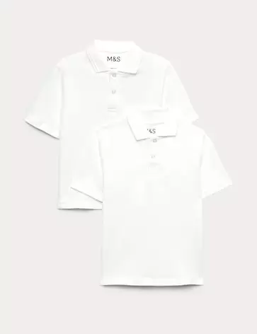Szkolne koszulki polo unisex łatwe w obsłudze (3–18 lat), 2 szt.