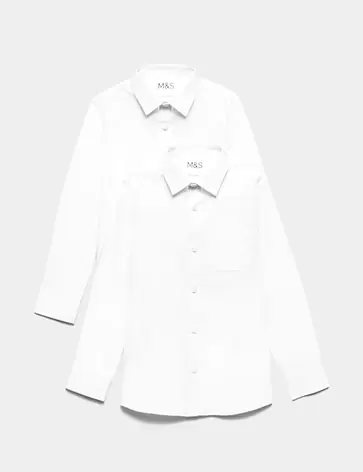 Chłopięce niewymagające prasowania koszule szkolne slim fit (2–18 lat), 2 szt.