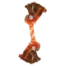 Węzeł bawełniany Dog Fantasy pomarańczowo-biały z 2 sznurków 20cm