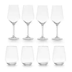 Zestaw 4 szklanek 480 ml i 4 kieliszków 620 ml AMARETTO