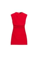 DRAPED SHOULDER PAD MINI DRESS