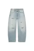 TRF MID-WAIST RIPPED BAGGY JEANS WITH BELT