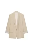 BLAZER WITH LINEN ROLLED-UP SLEEVES