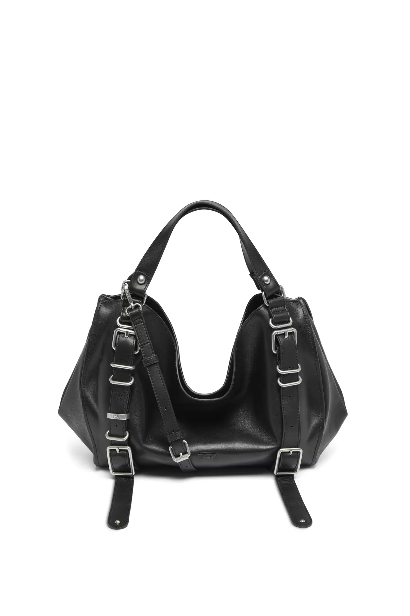 D-One-Borsa media a mano in pelle trattata