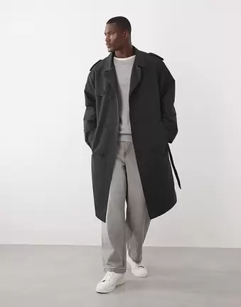 ASOS DESIGN – Czarny trencz