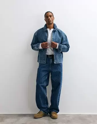 ASOS DESIGN – Niebieska kurtka jeansowa w paski, część zestawu