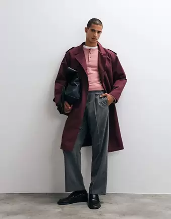ASOS DESIGN trencz w kolorze burgundowym