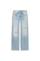 TRF RIPPED LOW-RISE WIDE-LEG JEANS