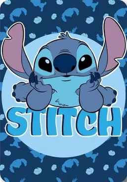 Stitch, koc polarowy, granatowy, 100x140 cm