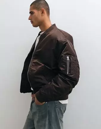 ASOS DESIGN – Brązowa kurtka bomberka