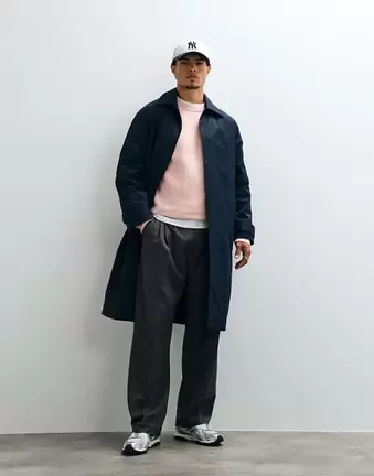 ASOS DESIGN oversize trencz granatowy