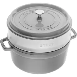 Garnek żeliwny okrągły z wkładem - Grafitowy, 5.25 ltr