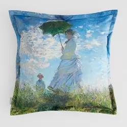 Poszewka z nadrukiem Madame Monet 45x45 cm z motywem z obrazu Claudea Moneta