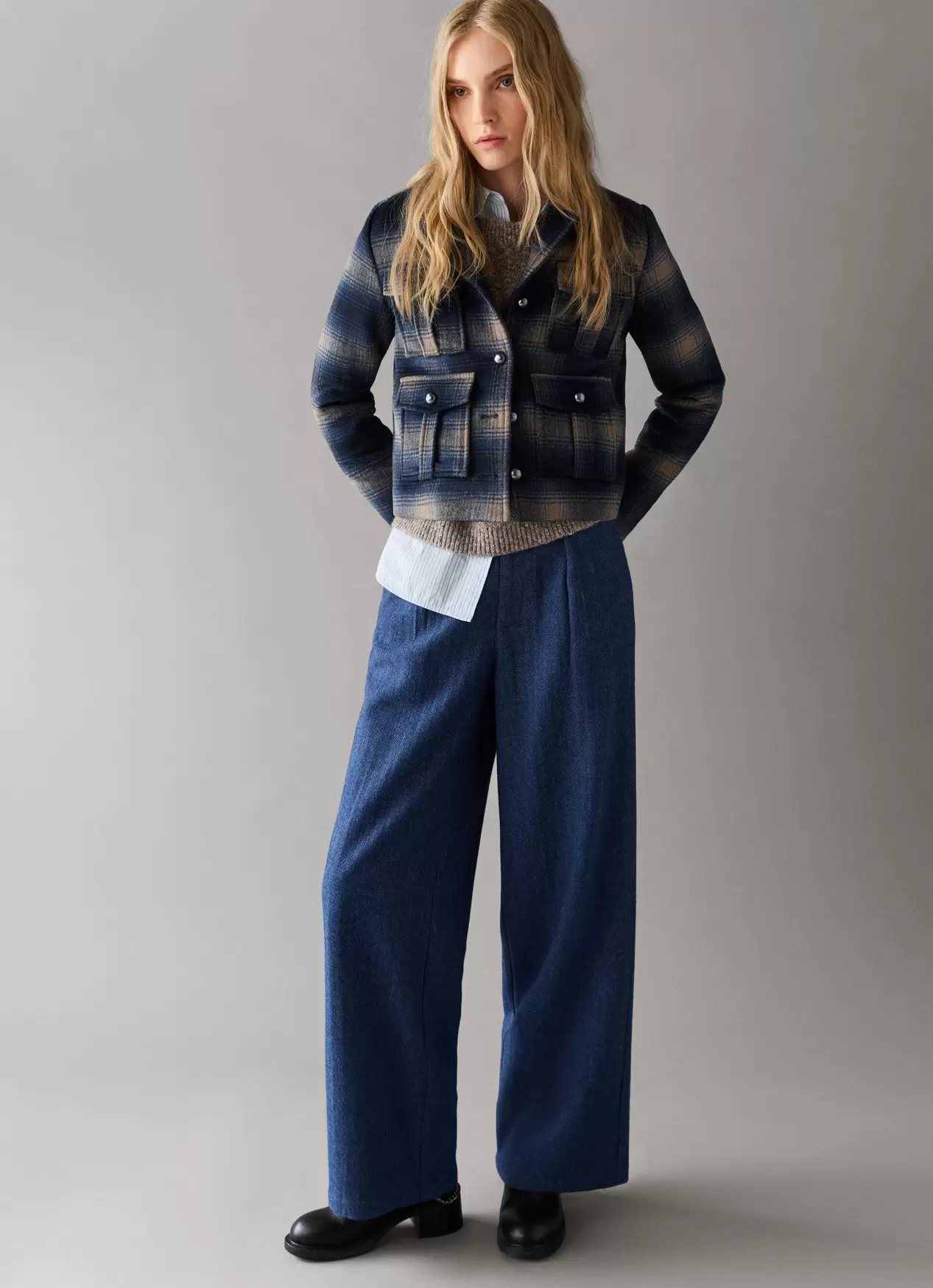 Spodnie Z Diagonalu Straight Fit