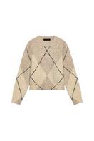 BRUSHED EFFECT ARGYLE JUMPER