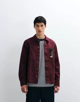 ASOS DESIGN – Bordowa koszula wierzchnia z grubego bawełnianego diagonalu