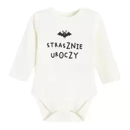 , Body chłopięce z długim rękawem, ecru