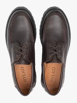 Ciemnobrązowe półbuty boat shoes