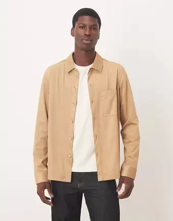 ASOS DESIGN – Camelowa koszula wierzchnia z imitacji zamszu