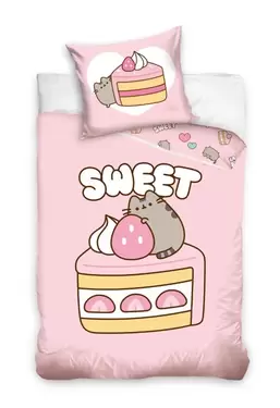 Pusheen, 2-częściowy komplet pościeli bawełnianej, 140x200 cm