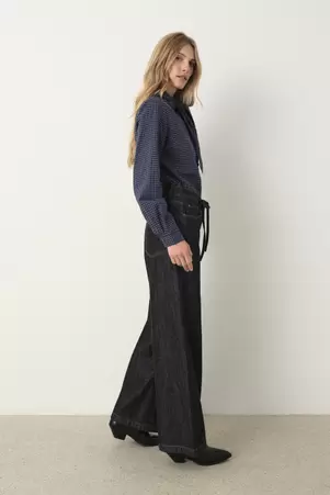 Czarne jeansowe spodnie wide leg