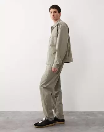 ASOS Collective – Zielony zestaw: kurtka koszulowa i spodnie