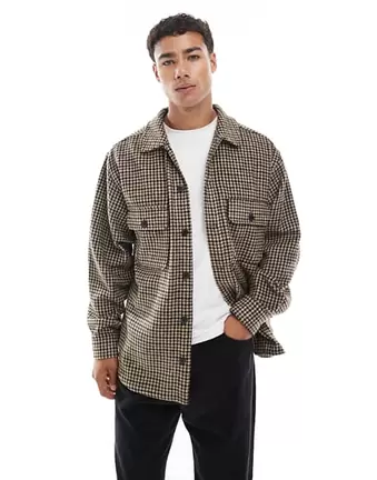 Jack & Jones – Tweedowa koszula wierzchnia w kratkę