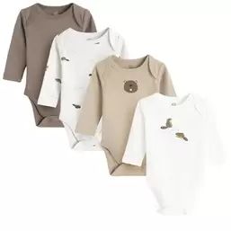 , Body niemowlęce z długim rękawem, mix, zestaw, 4 szt.