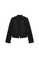 CROPPED SUEDE JACKET WITH FROG FASTENING