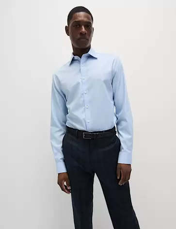 Niewymagająca prasowania bawełniana koszula Ultimate o kroju slim fit