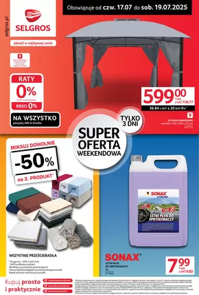 Katalog Selgros w: Warszawa | Super oferta na 3 dni | 2025-07-17T00:00:00.000Z - 2025-07-19T00:00:00.000Z