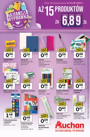 Katalog Auchan w: Kraków | Gazetka NAJTAŃSZA Wyprawka Szkolna Hipermarket Auchan | 2025-08-08T00:00:00.000Z - 2025-08-11T00:00:00.000Z