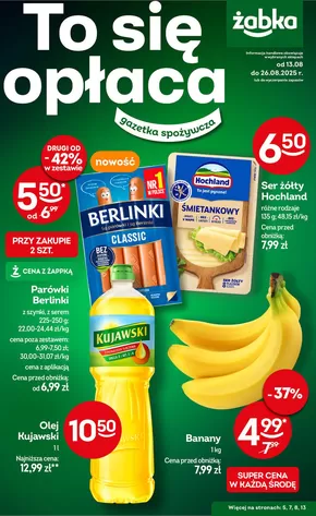 Katalog Żabka w: Toszek | Gazetka spożywcza Żabka 13 | 2025-08-13T00:00:00.000Z - 2025-08-26T00:00:00.000Z