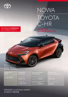 Katalog Toyota w: Długołęka | spec toyota c hr 2025 | 2025-08-26T00:00:00.000Z - 2025-12-31T00:00:00.000Z