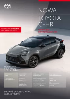 Katalog Toyota w: Długołęka | spec toyota c hr 2026 | 2025-08-26T00:00:00.000Z - 2026-12-31T00:00:00.000Z