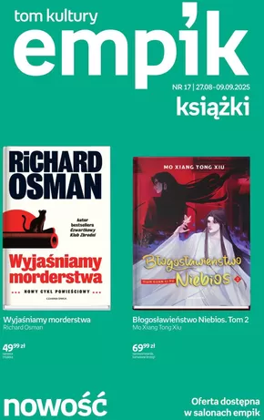 Katalog Empik w: Tarnobrzeg | Nasze najlepsze oferty dla Ciebie | 2025-08-27T00:00:00.000Z - 2025-09-09T00:00:00.000Z