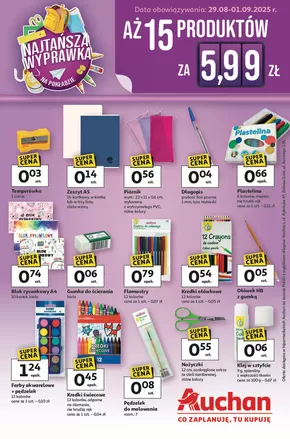 Katalog Auchan w: Gorzkowice | Gazetka NAJTAŃSZA Wyprawka Szkolna Hipermarket Auchan | 2025-08-29T00:00:00.000Z - 2025-09-01T00:00:00.000Z