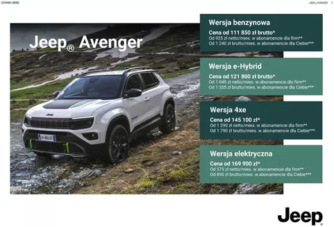 Katalog Jeep | Jeep Avenger | 2025-10-06T00:00:00.000Z - 2026-04-06T00:00:00.000Z