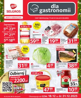 Katalog Selgros w: Wrocław | Oferta dla gastronomii | 2025-12-18T00:00:00.000Z - 2025-12-31T00:00:00.000Z