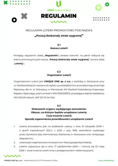 Katalog Makro w: Ruda Śląska | Regulamin loterii Poczuj doskonały smak wygranej | 2025-10-20T00:00:00.000Z - 2026-01-16T00:00:00.000Z