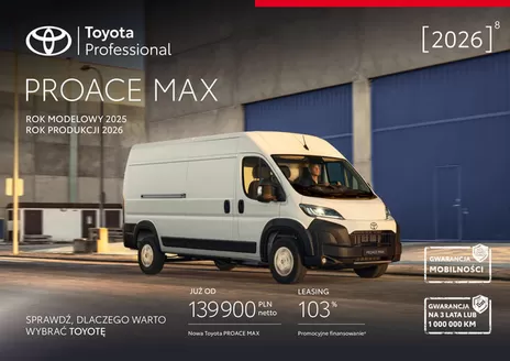 Katalog Toyota w: Stalowa Wola | Spec nowy proace max py26 | 2025-01-01T00:00:00.000Z - 2026-12-31T00:00:00.000Z