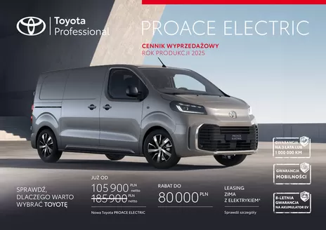 Katalog Toyota w: Gdynia | Spec proace ev py25 | 2026-01-30T00:00:00.000Z - 2026-02-13T00:00:00.000Z