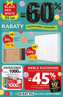 Katalog Black Red White | Urodzinowe rabaty do -60 na setki mebli i dodatków | 2026-03-02T00:00:00.000Z - 2026-03-19T00:00:00.000Z
