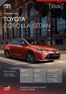 Katalog Toyota w: Środa Wielkopolska | Spec corolla sd 2025 | 2025-01-01T00:00:00.000Z - 2026-12-31T00:00:00.000Z