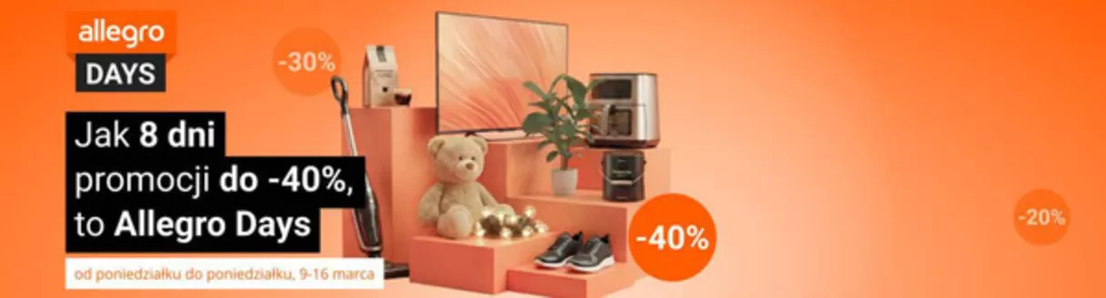 Katalog Mall w: Świdnik | Jak 8 dni promocji do -40%, to Allegro Days | 2026-03-10T00:00:00.000Z - 2026-03-16T00:00:00.000Z