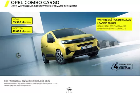 Katalog Opel w: Oświęcim | Cennik klienta Opel ComboCargo rp25 rm26 B0 030326 | 2026-03-31T00:00:00.000Z - 2026-04-14T00:00:00.000Z